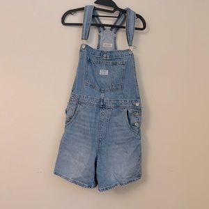 Levi’s premium denim overall shorts size M from Free People